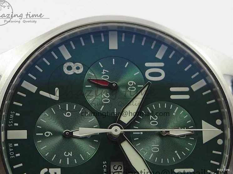 MIROTIME 0109 Pilot Chrono IW377726 ZF 1:1 Best Edition Green Dial on Brown Leather Strap A Trendsetting 7125